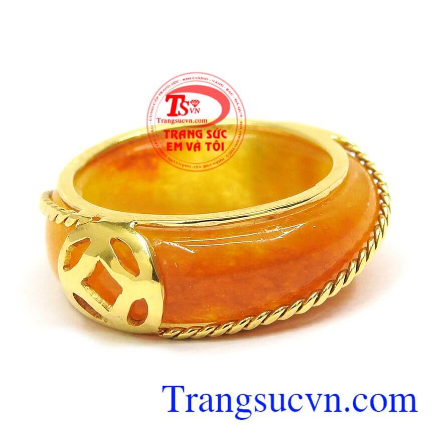 Nhẫn ngọc cẩm thạch tài lộc, Nhẫn nam đẹp, nhẫn nam Jadeite thiên nhiên