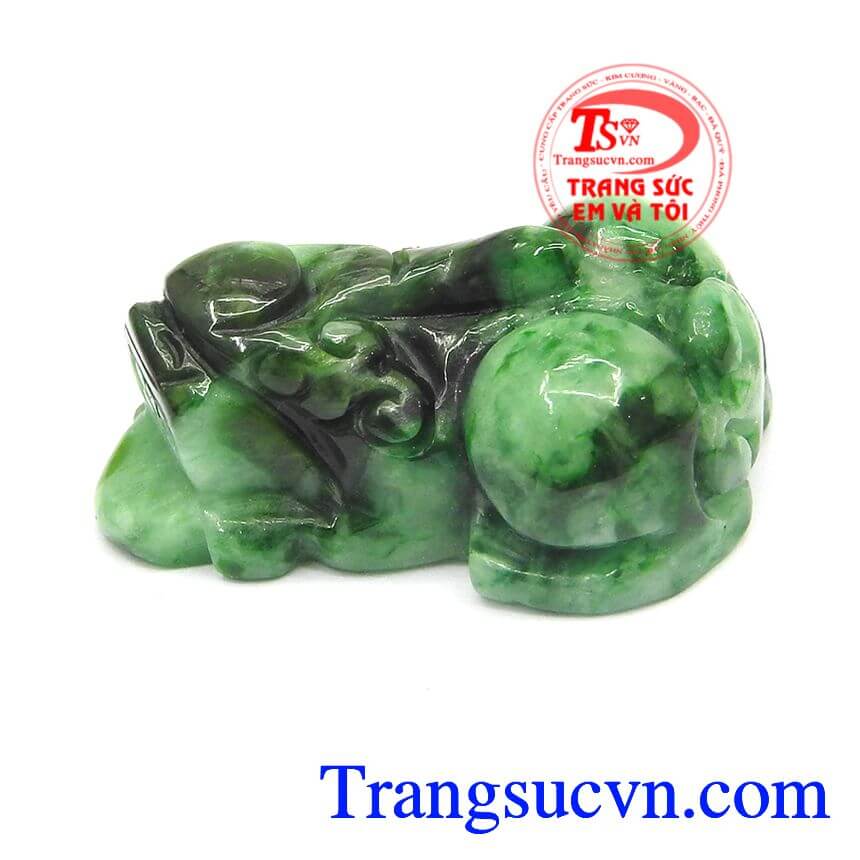 Tỳ hưu cẩm thạch an nhi&ecirc;n, tỳ hưu ngọc jadeite, tỳ hưu đẹp.