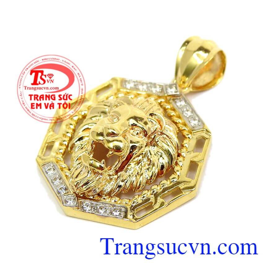 Mặt d&acirc;y chuyền v&agrave;ng nam sư tử, Mặt d&acirc;y chuyền nam mạnh mẽ thể hiện sức mạnh đ&agrave;n &ocirc;ng