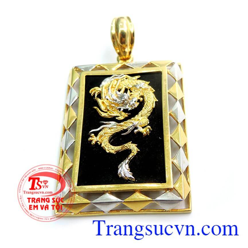 Mặt Rồng, Mặt dây nam hình chữ nhật họa tiết rồng mạnh mẽ dành cho phái mạnh