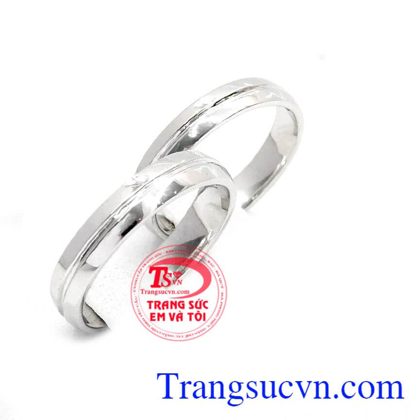 Nhẫn cưới trơn chỉ, Nhẫn cưới vàng trắng, Nhẫn cưới đẹp cho ngày hạnh phúc