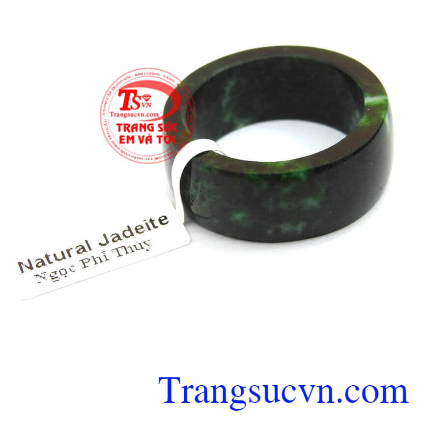 Nhẫn nam ngọc cẩm thạch v&acirc;n xanh, Nhẫn ngọc phỉ th&uacute;y, ngọc thi&ecirc;n nhi&ecirc;n.