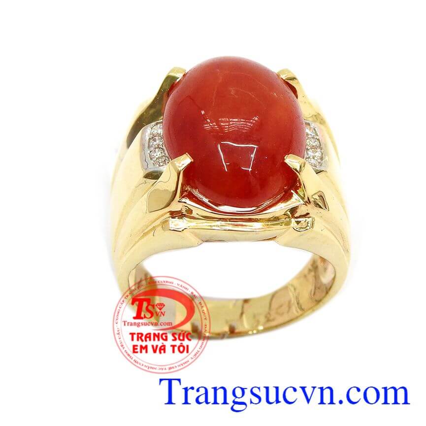 Nhẫn vàng nam uy quyền, Nhẫn nam đẹp, nhẫn nam cẩm thạch sang trọng