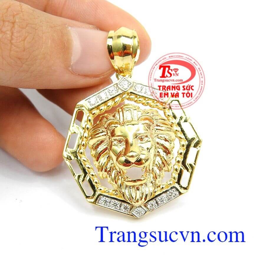 Mặt d&acirc;y chuyền v&agrave;ng nam sư tử, Mặt d&acirc;y chuyền nam mạnh mẽ thể hiện sức mạnh đ&agrave;n &ocirc;ng