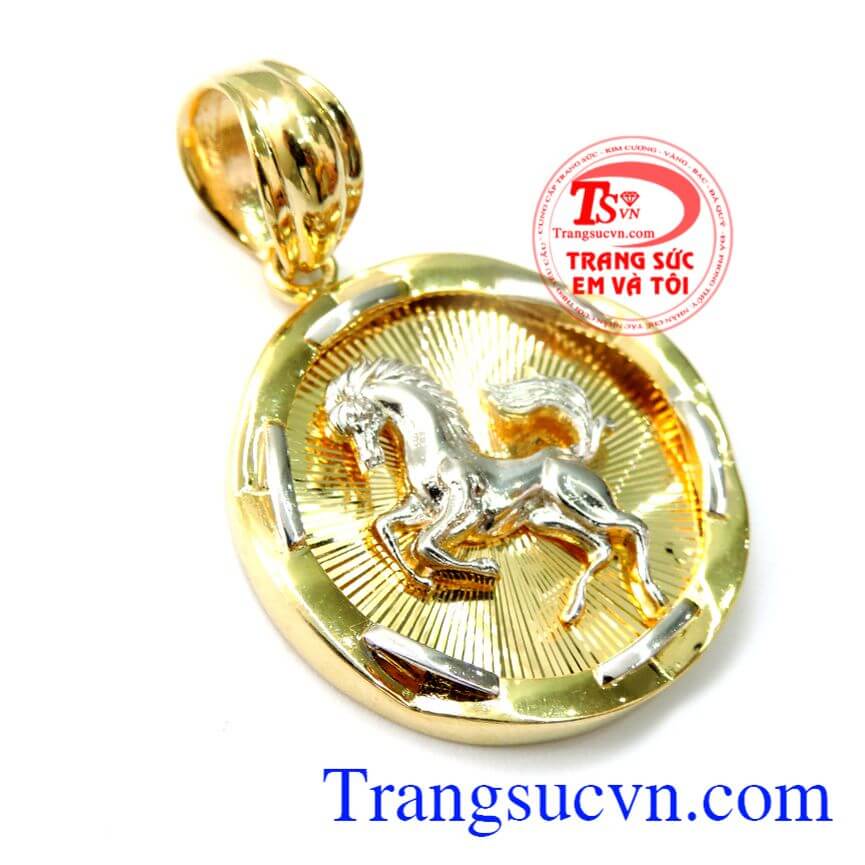 Mặt ngựa vàng, mặt dây chuyền vàng tây bền đẹp, bảo hành uy tín.