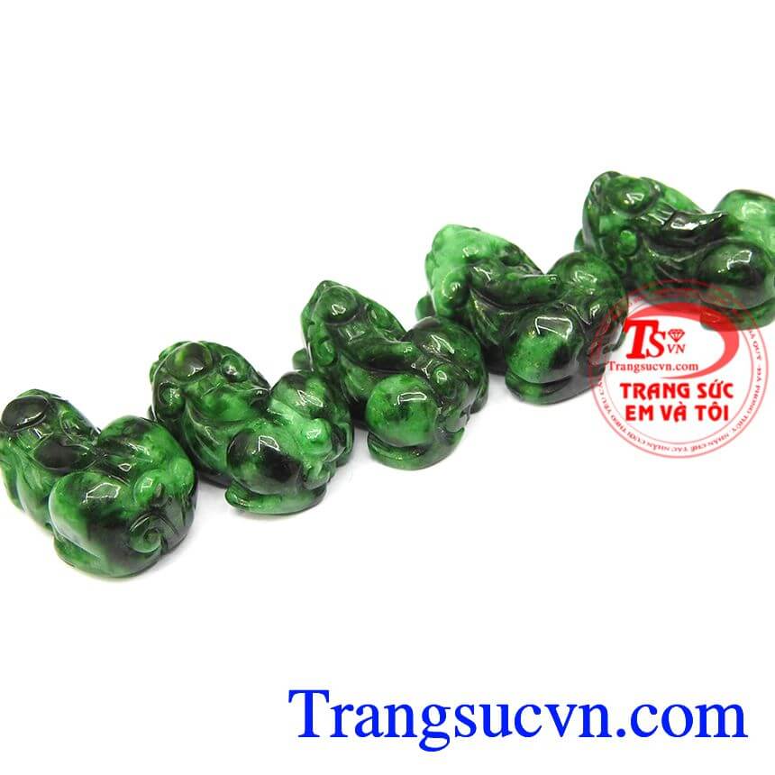Tỳ hưu cẩm thạch xanh ngọc, tỳ hưu jadeite thi&ecirc;n nhi&ecirc;n, tỳ hưu may mắn.