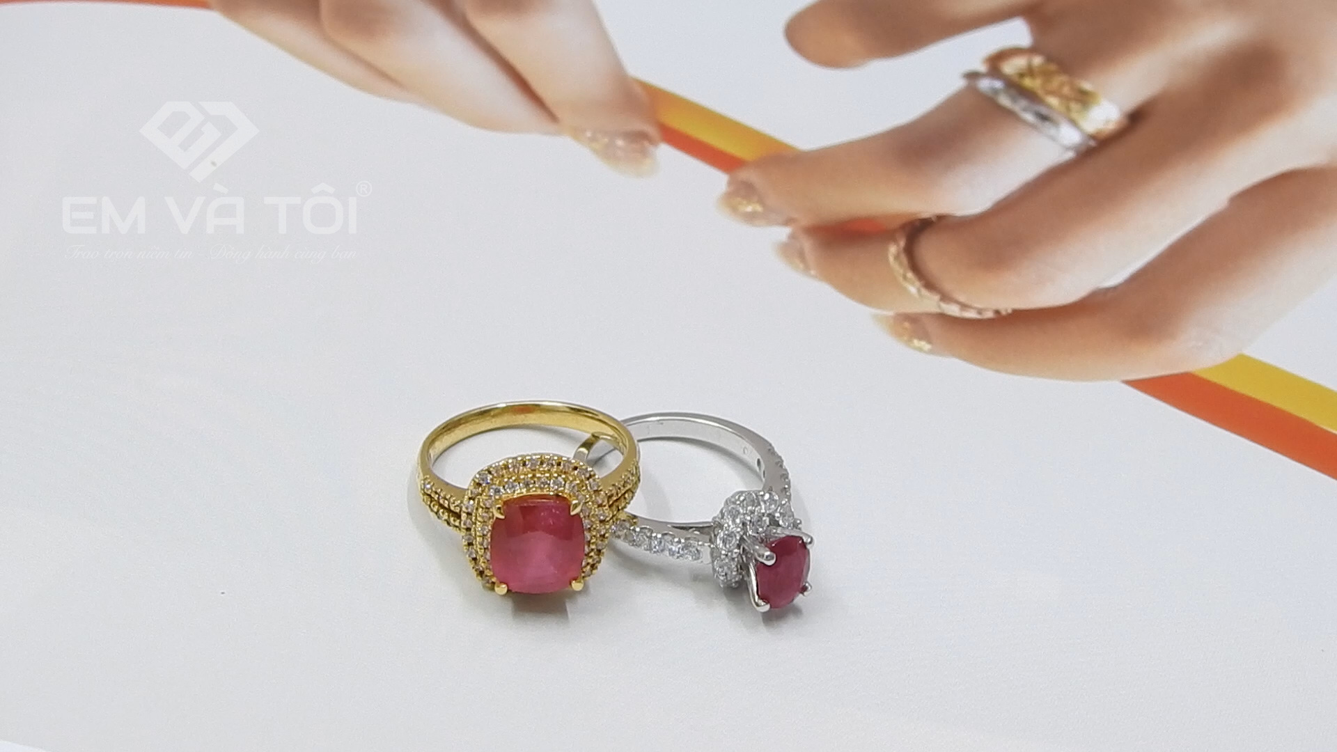 Nhẫn nữ Ruby, Nhẫn nữ vàng tây Nhẫn nữ Ruby, Nhẫn nữ vàng tây