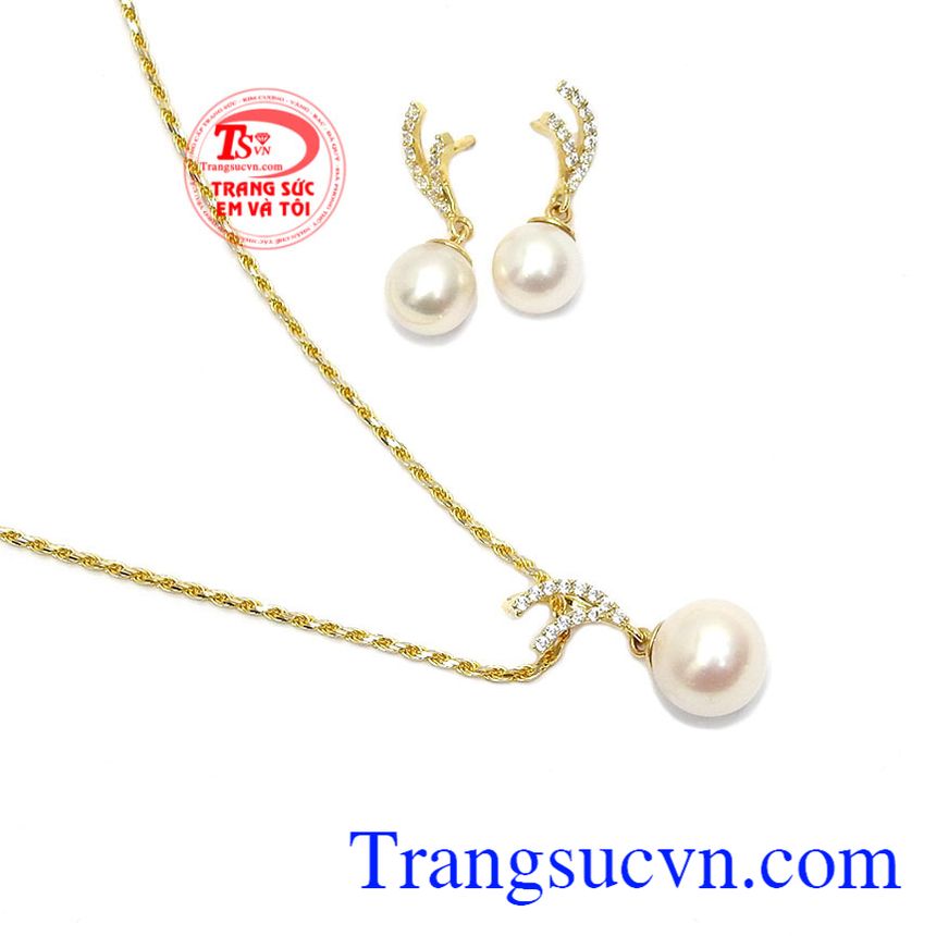 Trang sức vàng tây đẹp, trang sức ngọc trai, trang sức vàng 