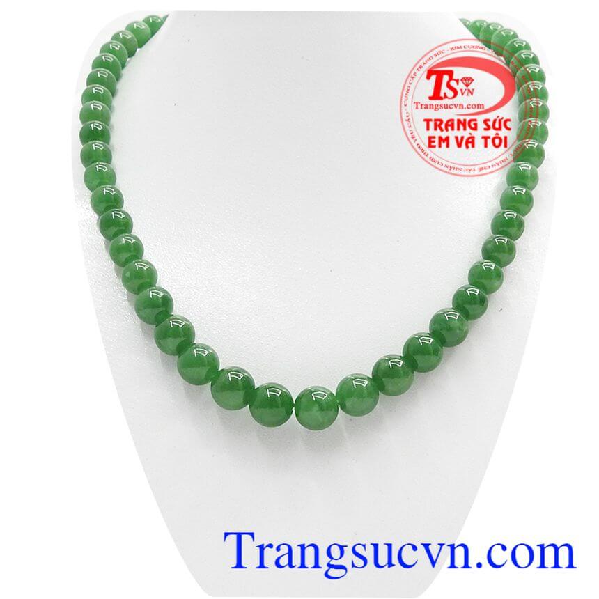 Chuỗi ngọc cẩm thạch (jadeite), chuỗi ngọc thiên nhiên, chuỗi ngọc cao cấp cho phái nữ.
