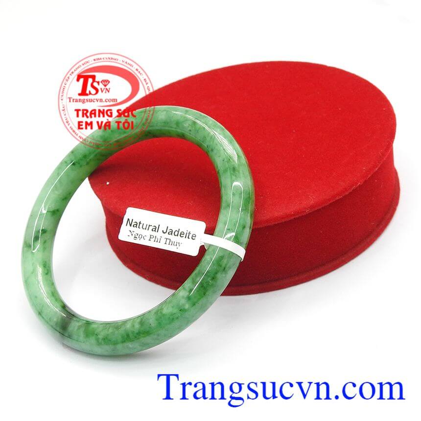 Vòng cẩm thạch thiên nhiên phong thủy, vòng tay đẹp, vòng ngọc bản tròn.