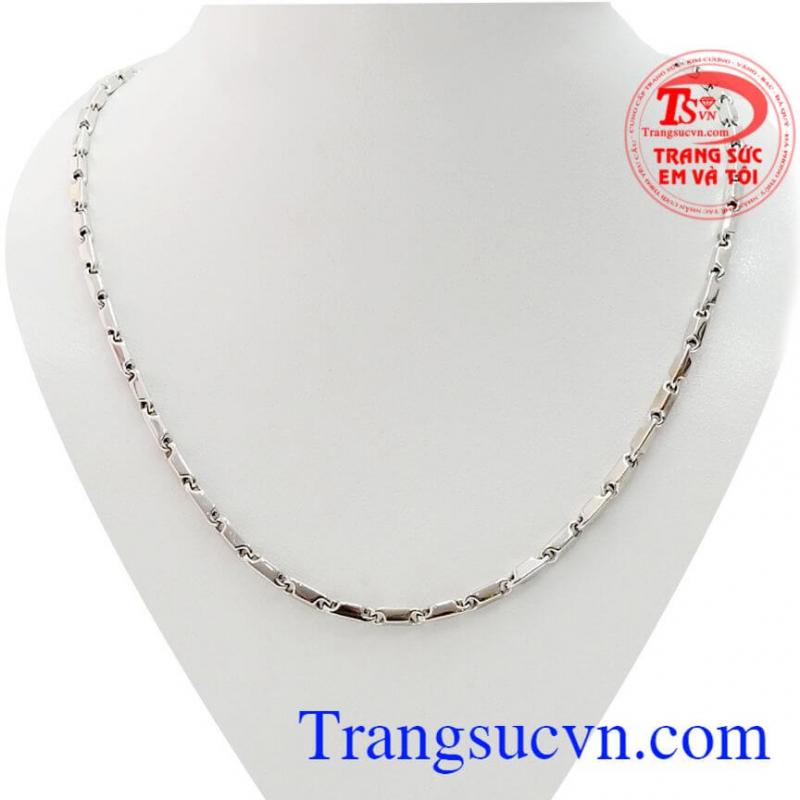 Dây chuyền nam dẹp vàng trắng 18k, dây chuyền nhập khẩu, dây chuyền vàng trắng. Dây chuyền nam dẹp vàng trắng 18k, dây chuyền nhập khẩu, dây chuyền vàng trắng.