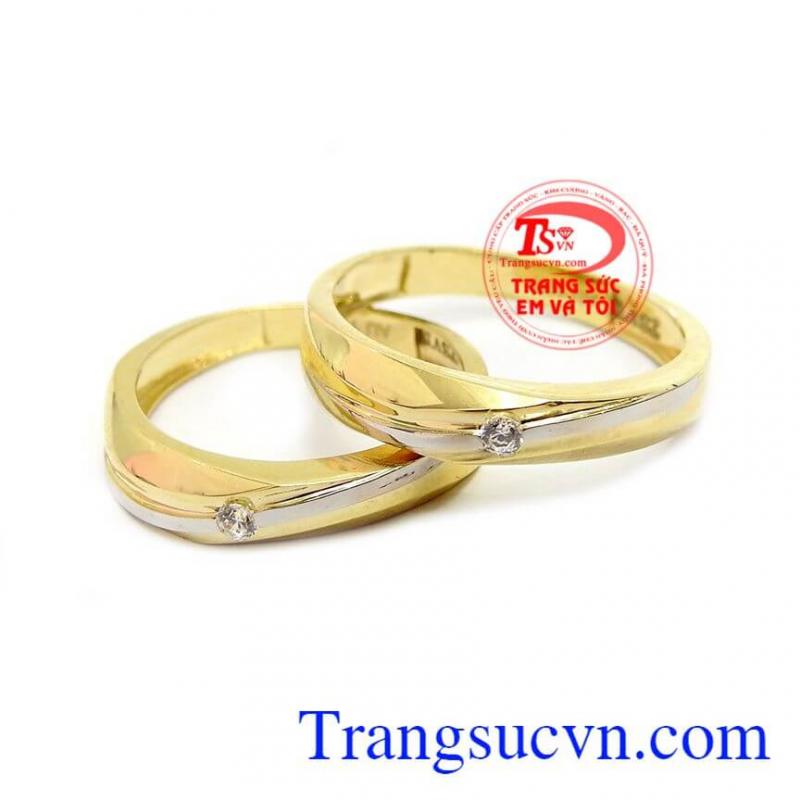 Nhẫn cưới hạnh phúc dài lâu, nhẫn cưới vàng, nhẫn vàng tây đẹp. 
