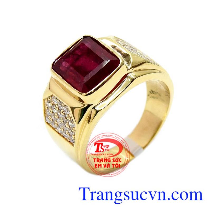 Nhẫn nam ruby sang trọng, nhẫn nam vàng tây, nhẫn gắn đá. Nhẫn nam ruby sang trọng, nhẫn nam vàng tây, nhẫn gắn đá.