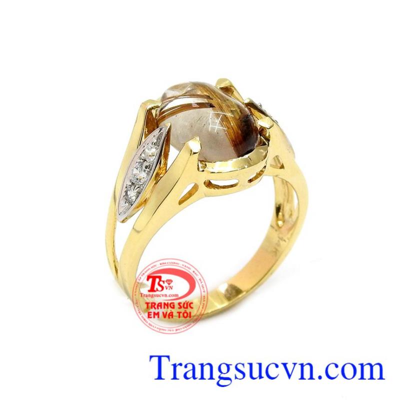 Nhẫn nữ thạch anh tóc sang trọng, nhẫn nữ đẹp, nhẫn thạch anh. 