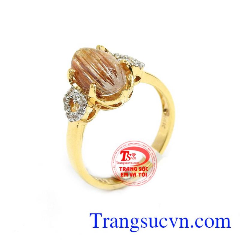 Nhẫn nữ thạch anh tóc đáng yêu, nhẫn nữ đẹp, nhẫn thạch anh. 