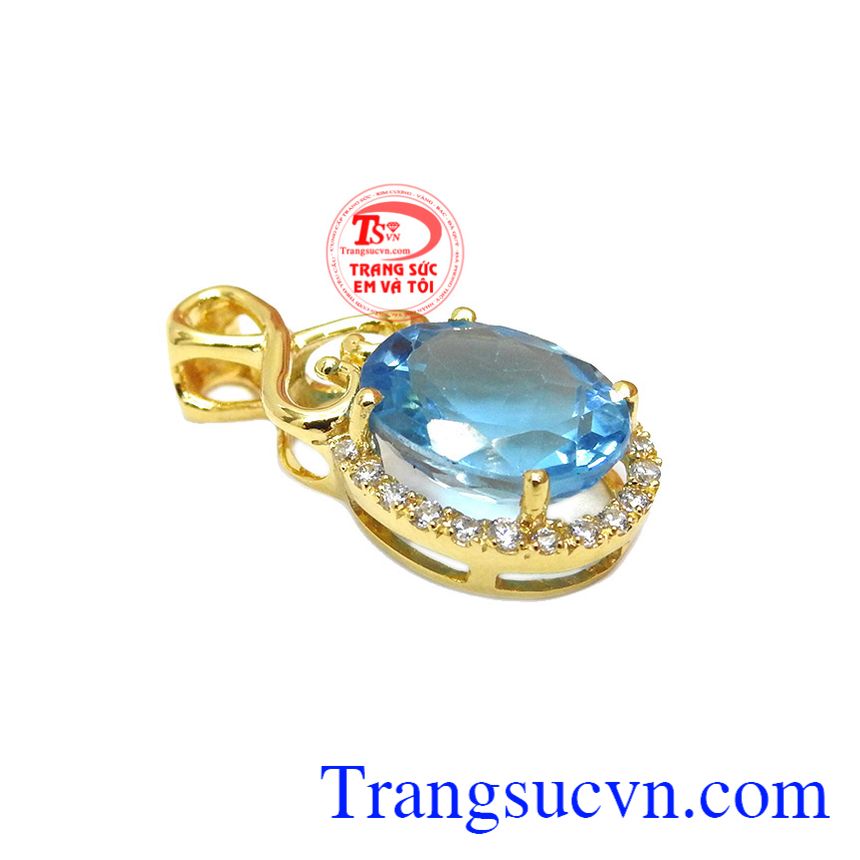 Mặt dây topaz đẹp, mặt dây chuyền topaz, trang sức nữ đá quý thiên nhiên hợp mệnh.
