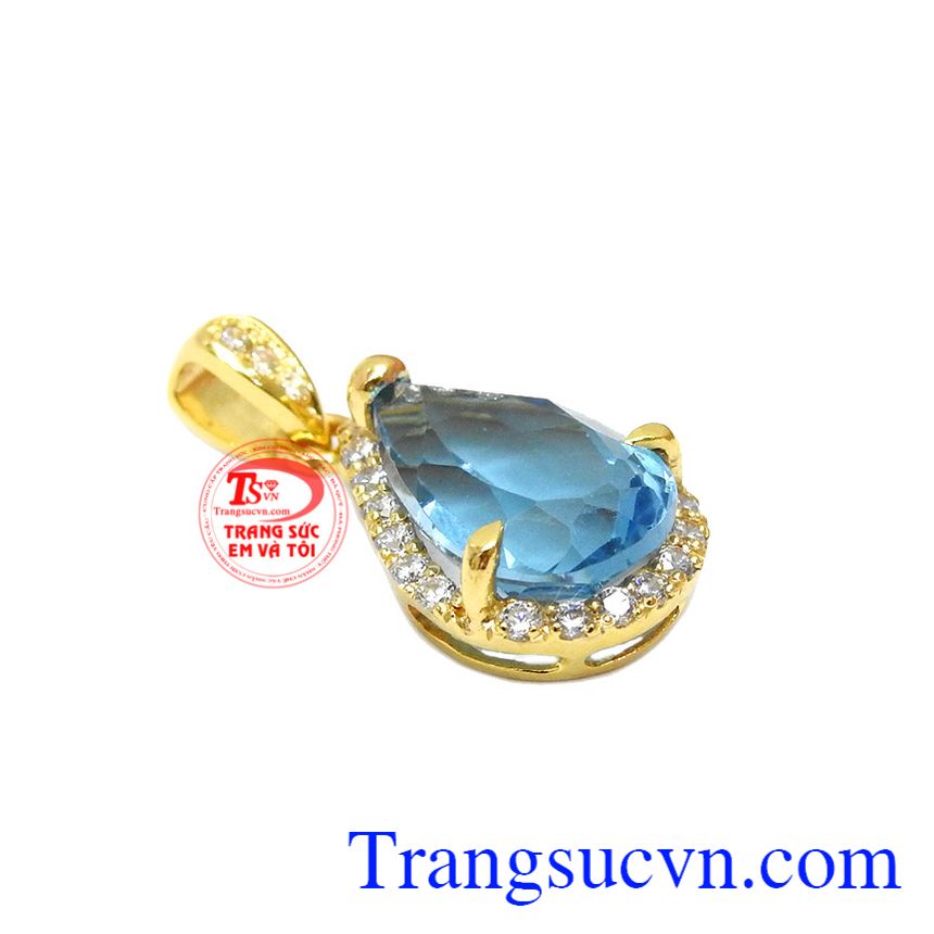 Mặt dây topaz quyến rũ, mặt dây chuyền topaz, mặt dây nữ vàng tây 14k bền đẹp.