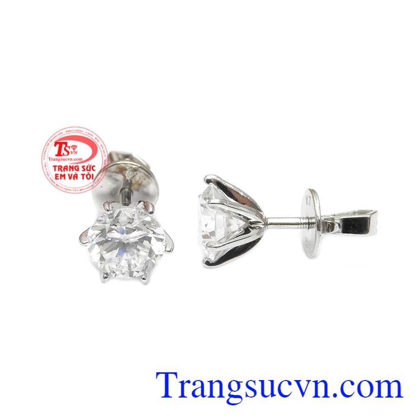 Hoa tai v&agrave;ng t&acirc;y, hoa tai v&agrave;ng trắng tinh tế. 