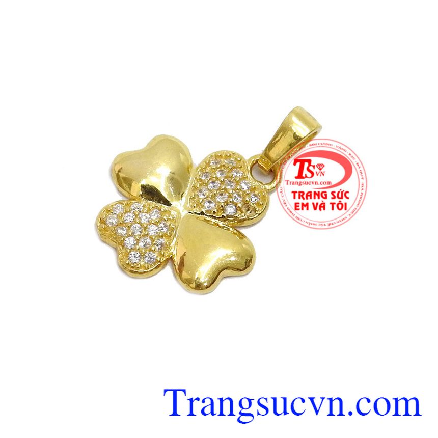 Mặt dây chuyền nữ đẹp, mặt dây chuyền vàng, mặt dây cỏ 4 lá đẹp