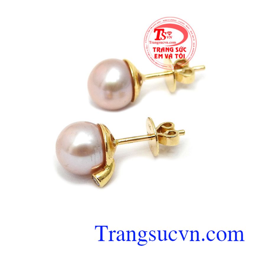 Hoa tai vàng tây, hoa tai ngọc trai đẹp, hoa tai ngọc trai tinh tế