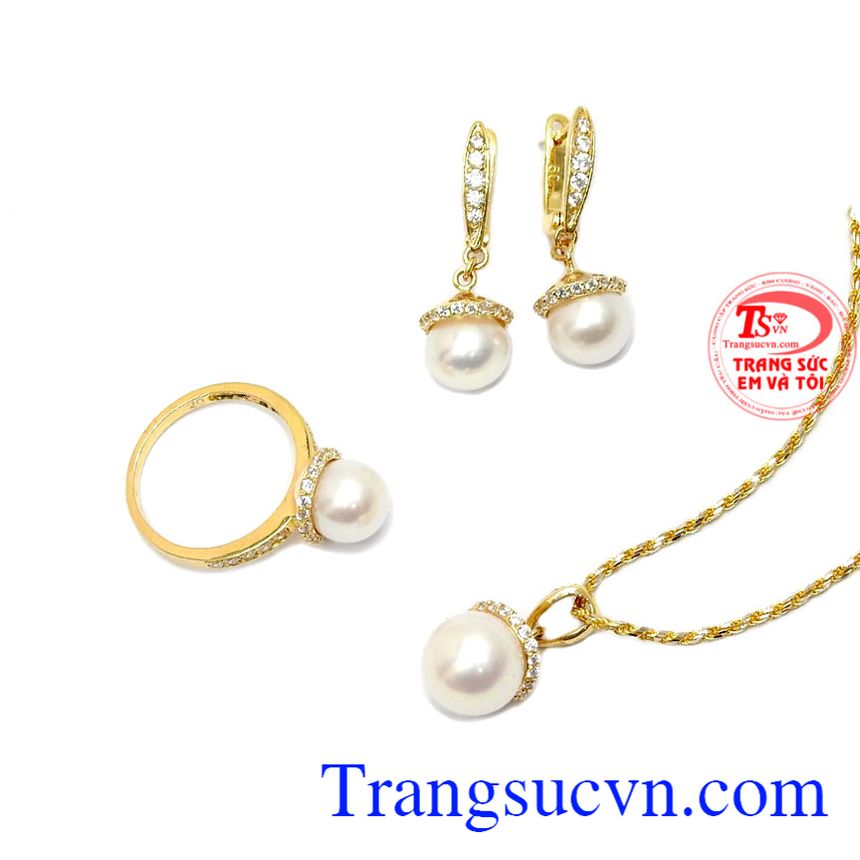 Bộ trang sức nữ, bộ trang sức vàng tay, bộ trang sức ngọc trai
