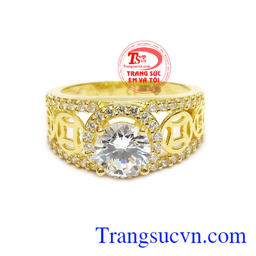 Nhẫn nữ vàng tây kim tiền cao cấp, nhẫn nữ đẹp.