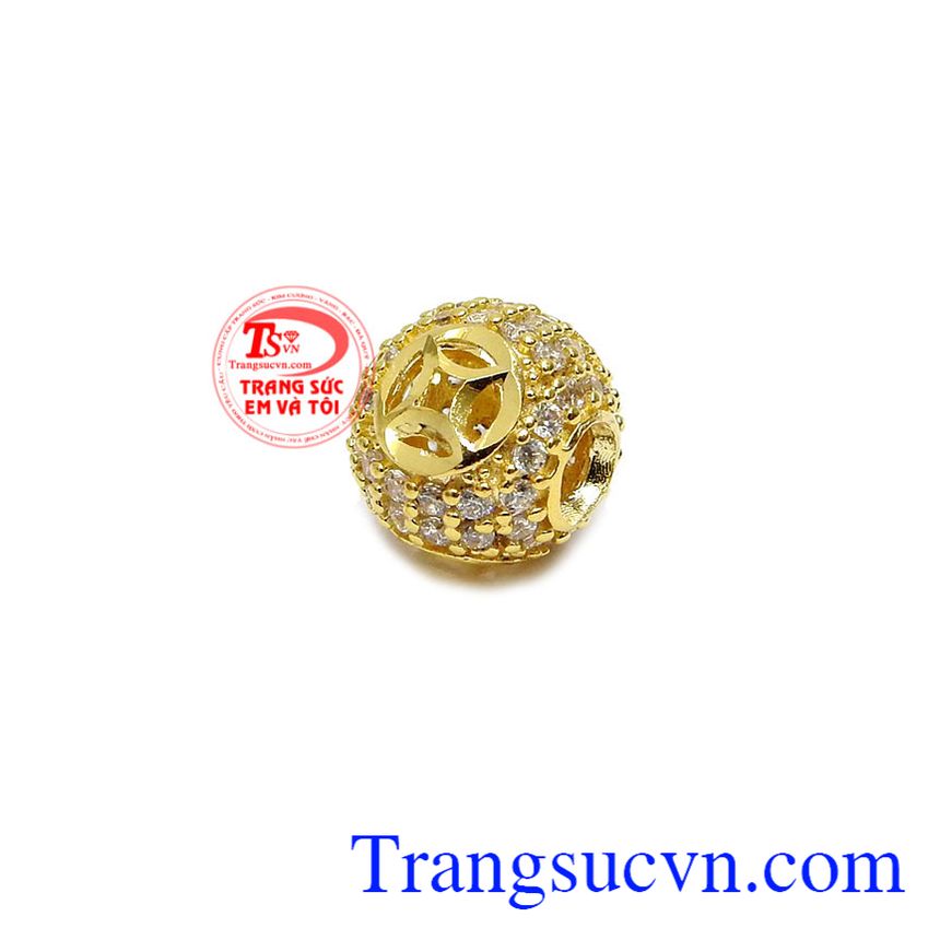 Mặt dây chuyền vàng, Charm kim tiền vàng 10k, Mặt dây chuyền nữ