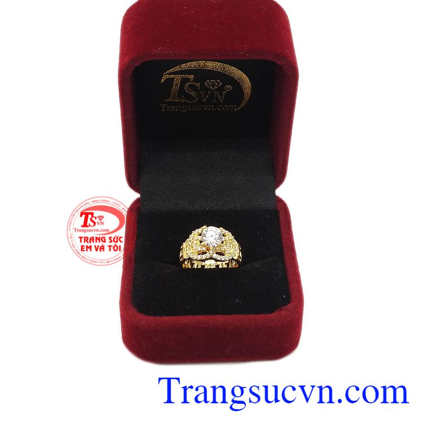 Nhẫn nữ v&agrave;ng, nhẫn 10k s&aacute;ng b&oacute;ng