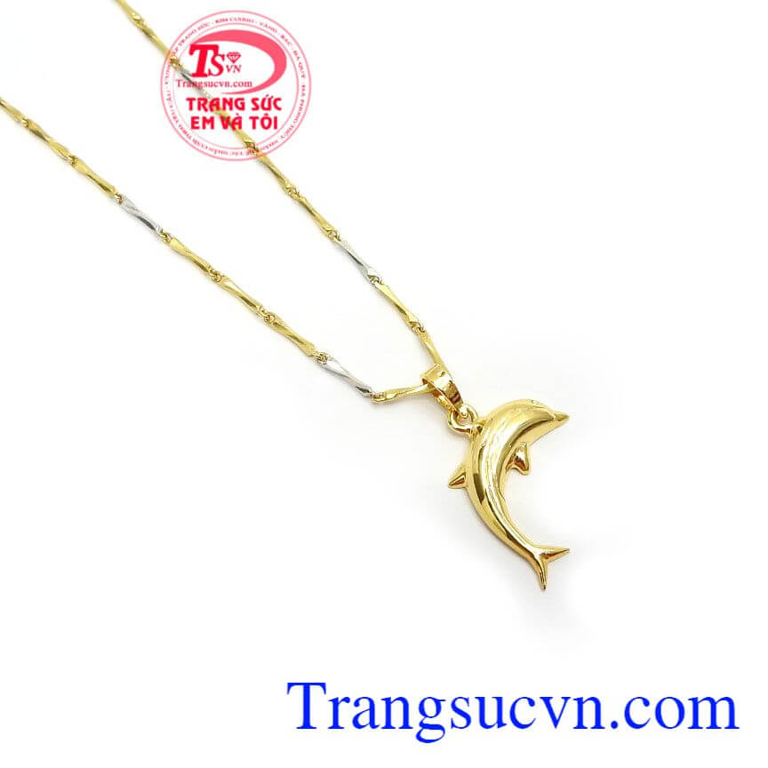Bộ Dây Chuyền Cá Heo Phong Cách, bộ dây chuyền vàng tây, bộ dây chuyền nữ xinh xắn