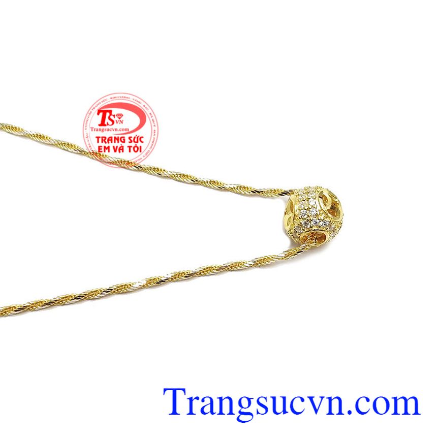 Bộ dây chuyền charm kim tiền 10k, Bộ trang sức nữ, bộ dây chuyền vàng tây