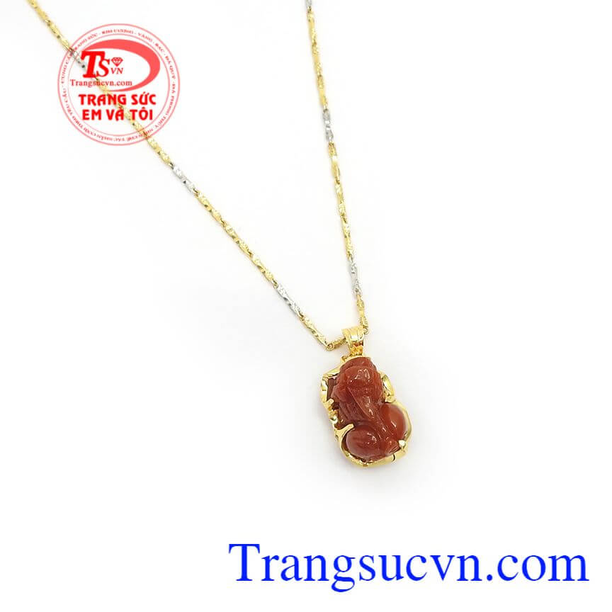 Bộ Dây Chuyền Tỳ Hưu May Mắn, bộ dây vàng tây, mặt dây đá quý