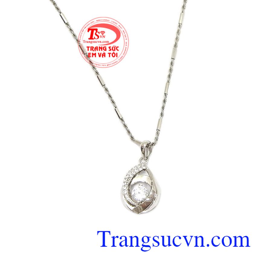 Bộ dây chuyền vàng trắng đẹp 10k, bộ dây vàng tây, bộ dây chuyền nữ