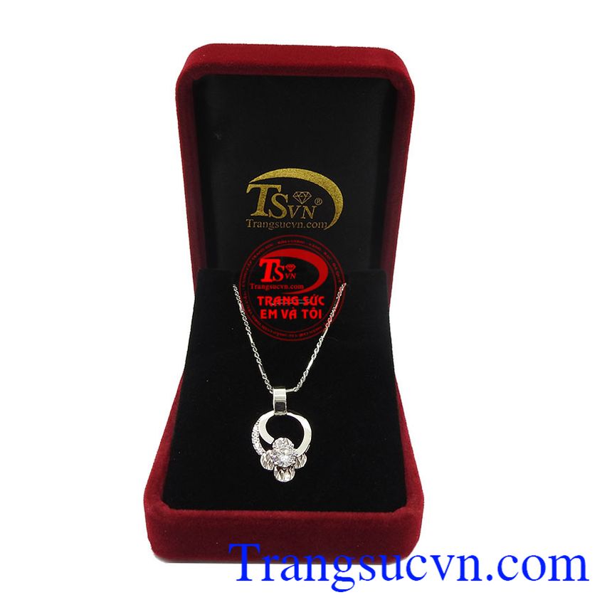 Bộ dây hoa Korea vàng trắng 10k, Bộ dây chuyền vàng đẹp, Bộ dây chuyền vàng tây