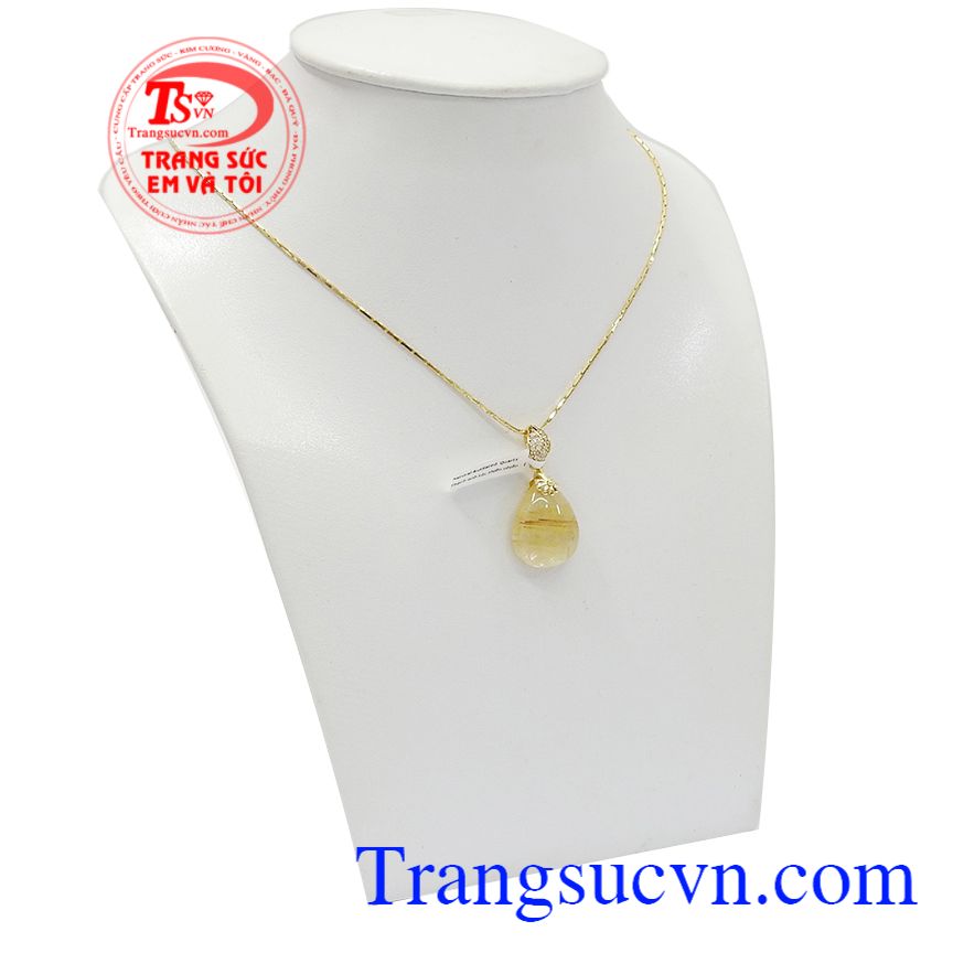 Bộ dây thạch anh tóc vàng may mắn, trang sức bộ, bộ dây thạch anh tóc tự nhiên