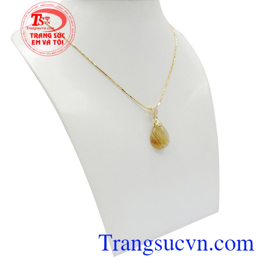 Bộ dây thạch anh tóc vàng thịnh vượng, bộ trang sức,  bộ dây thạch anh tóc đẹp