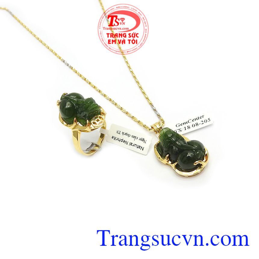 Bộ Dây Tỳ Hưu Nephrite May Mắn, bộ dây vàng tây, bộ dây đẹp Bộ Dây Tỳ Hưu Nephrite May Mắn, bộ dây vàng tây, bộ dây đẹp