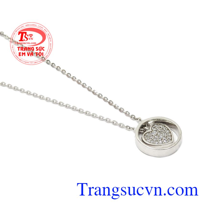 Bộ dây vàng trắng trái tim,Trang sức nữ,Trang sức vàng Bộ dây vàng trắng trái tim,Trang sức nữ,Trang sức vàng