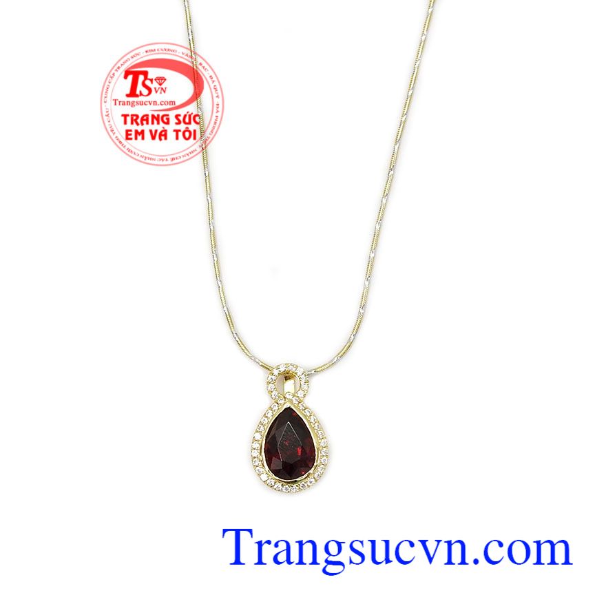 Bộ mặt dây Granat quý phái,Mặt dây vàng đá quý,Trang sức nữ Bộ mặt dây Granat quý phái,Mặt dây vàng đá quý,Trang sức nữ