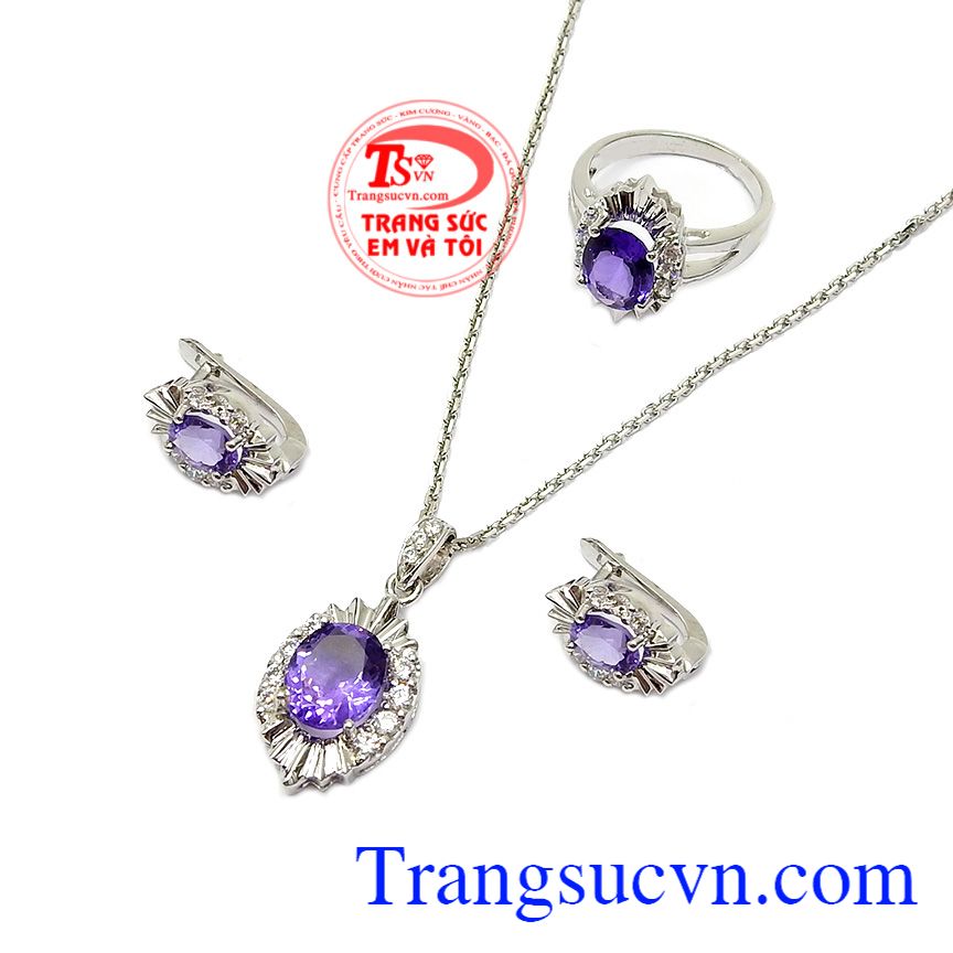 Bộ nữ trang thạch anh tím nổi bật,Trang sức nữ,Trang sức bộ Bộ nữ trang thạch anh tím nổi bật,Trang sức nữ,Trang sức bộ
