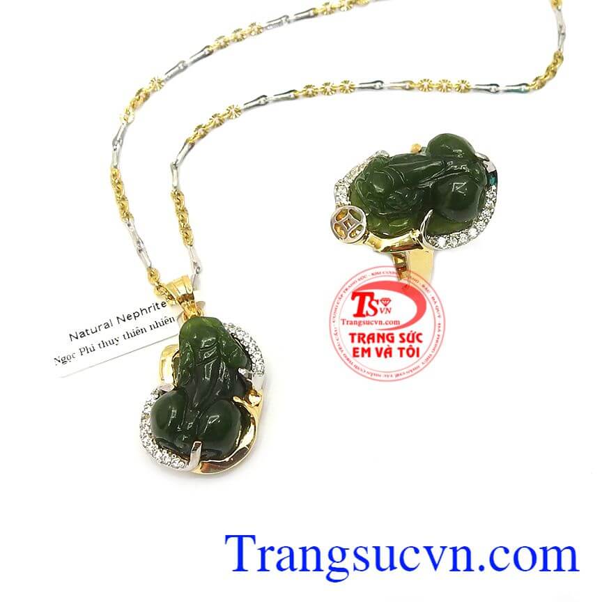 Bộ nữ trang tỳ hưu phỉ thúy đẹp, trang sức bộ, mặt dây đá quý Bộ nữ trang tỳ hưu phỉ thúy đẹp, trang sức bộ, mặt dây đá quý