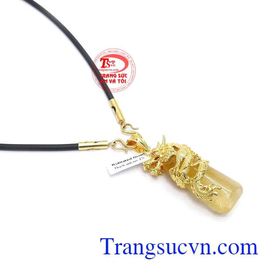 Bộ trang sức bọc rồng thạch anh tóc,Mặt dây chuyền nam,Trang sức nam Bộ trang sức bọc rồng thạch anh tóc,Mặt dây chuyền nam,Trang sức nam