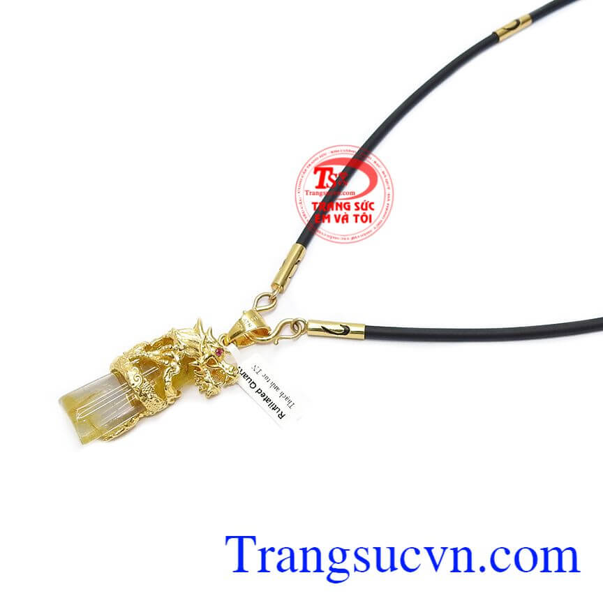 Bộ trang sức thạch anh tóc rồng vàng,Mặt dây chuyền nam,Trang sức nam Bộ trang sức thạch anh tóc rồng vàng,Mặt dây chuyền nam,Trang sức nam