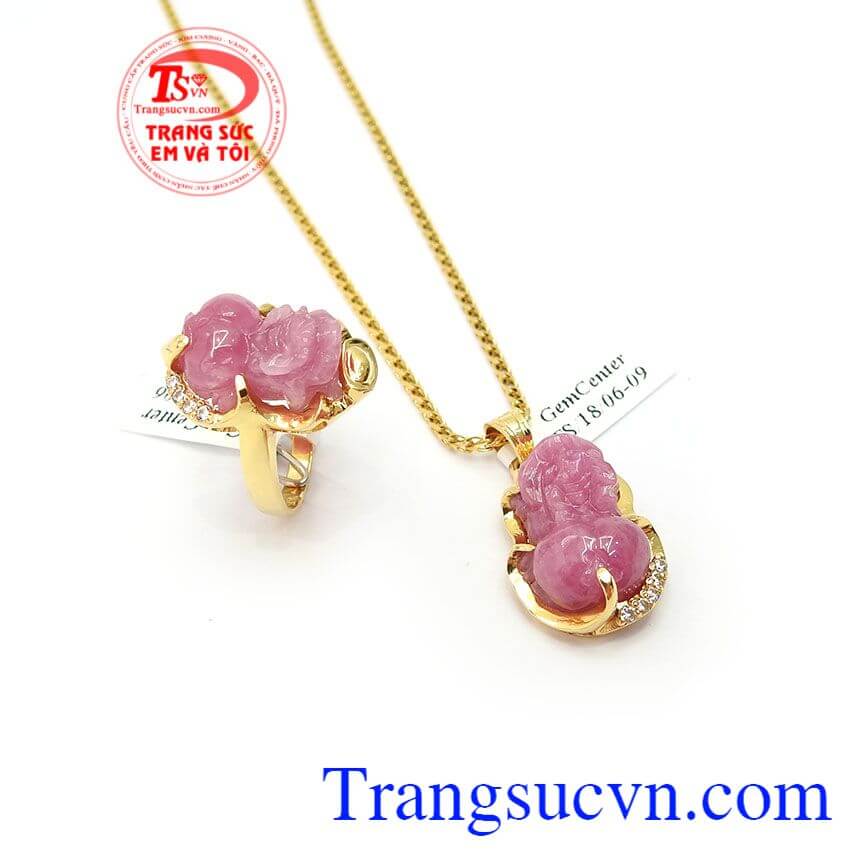 Bộ Trang Sức Tỳ Hưu Chiêu Tài, bộ trang sức, mặt dây vàng đá quý Bộ Trang Sức Tỳ Hưu Chiêu Tài, bộ trang sức, mặt dây vàng đá quý