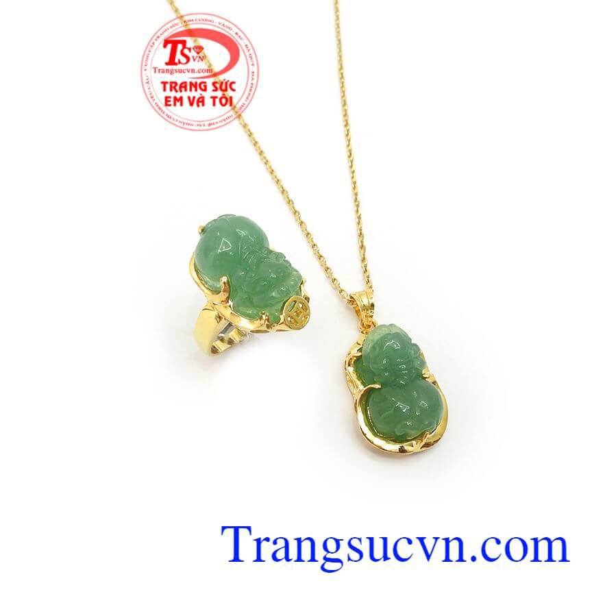 Bộ Trang Sức Tỳ Hưu May Mắn, bộ trang sức, mặt dây đá quý Bộ Trang Sức Tỳ Hưu May Mắn, bộ trang sức, mặt dây đá quý