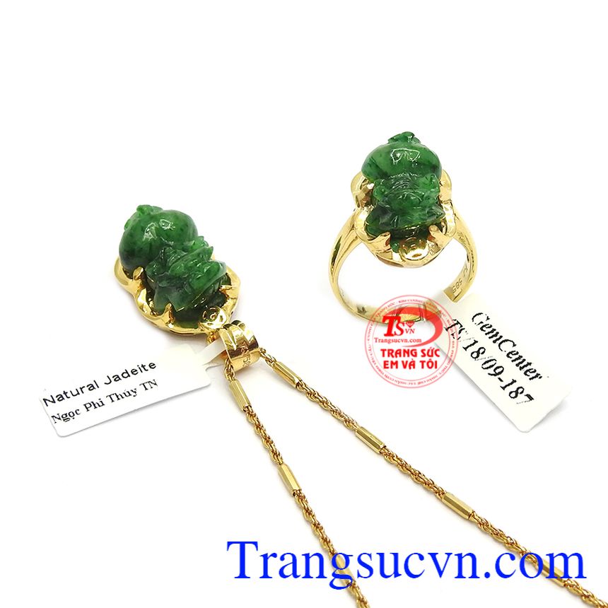 Bộ trang sức tỳ hưu phỉ thúy thiên nhiên đẹp, bộ dây vàng tỳ hưu đẹp, bộ dây ngọc cẩm thạch Bộ trang sức tỳ hưu phỉ thúy thiên nhiên đẹp, bộ dây vàng tỳ hưu đẹp, bộ dây ngọc cẩm thạch