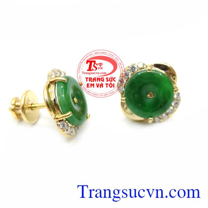 Bông Tai Ngọc Cẩm Thạch Hoa Yểu Điệu,Hoa tai vàng đá quý,Hoa tai nữ Bông Tai Ngọc Cẩm Thạch Hoa Yểu Điệu,Hoa tai vàng đá quý,Hoa tai nữ