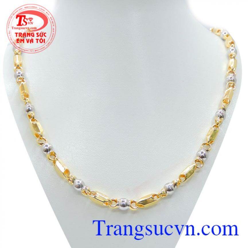 Dây chuyền nam 10k bi trắng Dây chuyền nam 10k bi trắng, dây chuyền nam đẹp, dây chuyền vàng tây