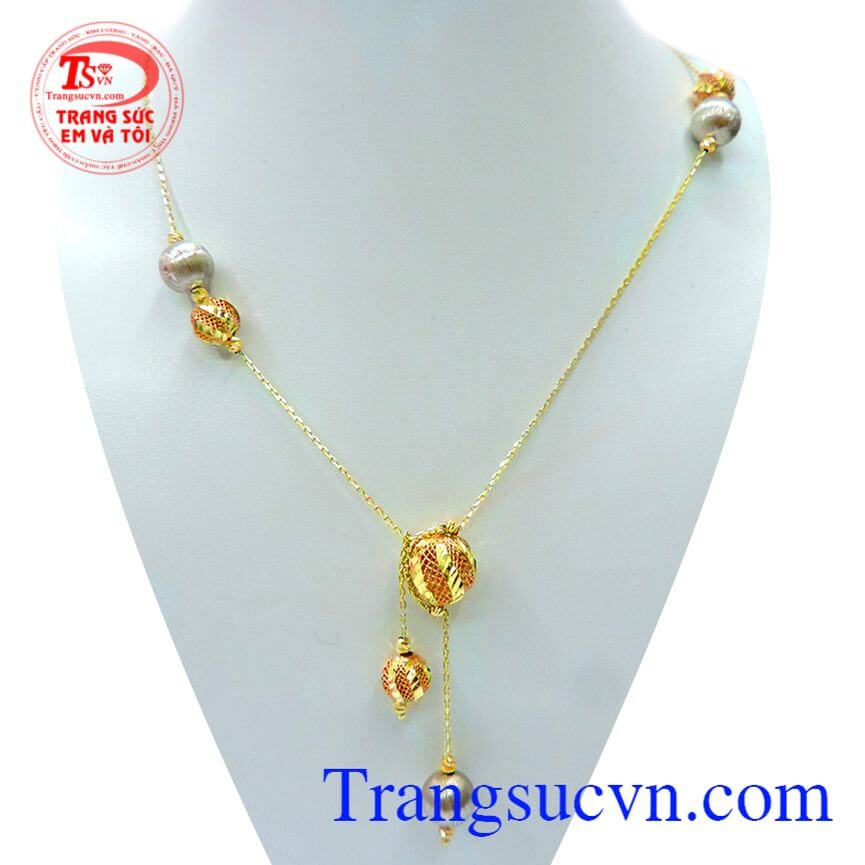 Dây chuyền nữ hòn bi vàng 10k, dây chuyền đẹp, dây chuyền vàng tây Dây chuyền nữ hòn bi vàng 10k, dây chuyền đẹp, dây chuyền vàng tây