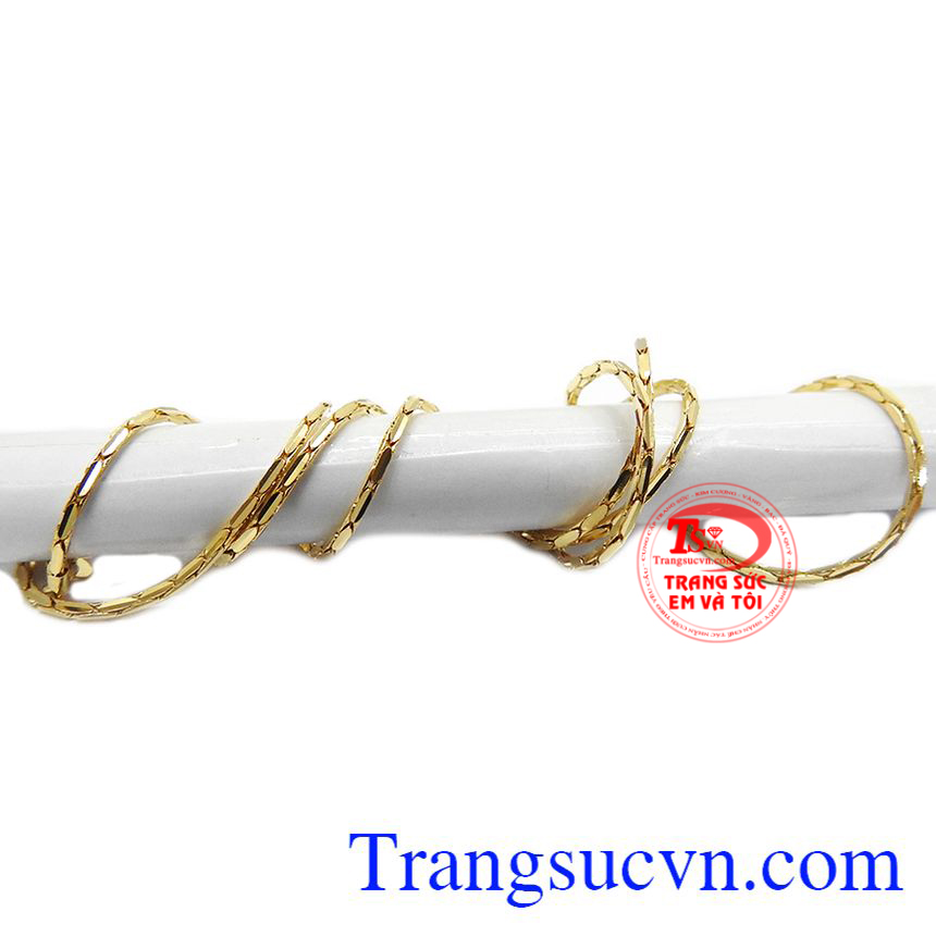 Dây chuyền nữ tinh tế vàng 18k cỡ nhỏ,Dây chuyền Italy,Dây chuyền vàng