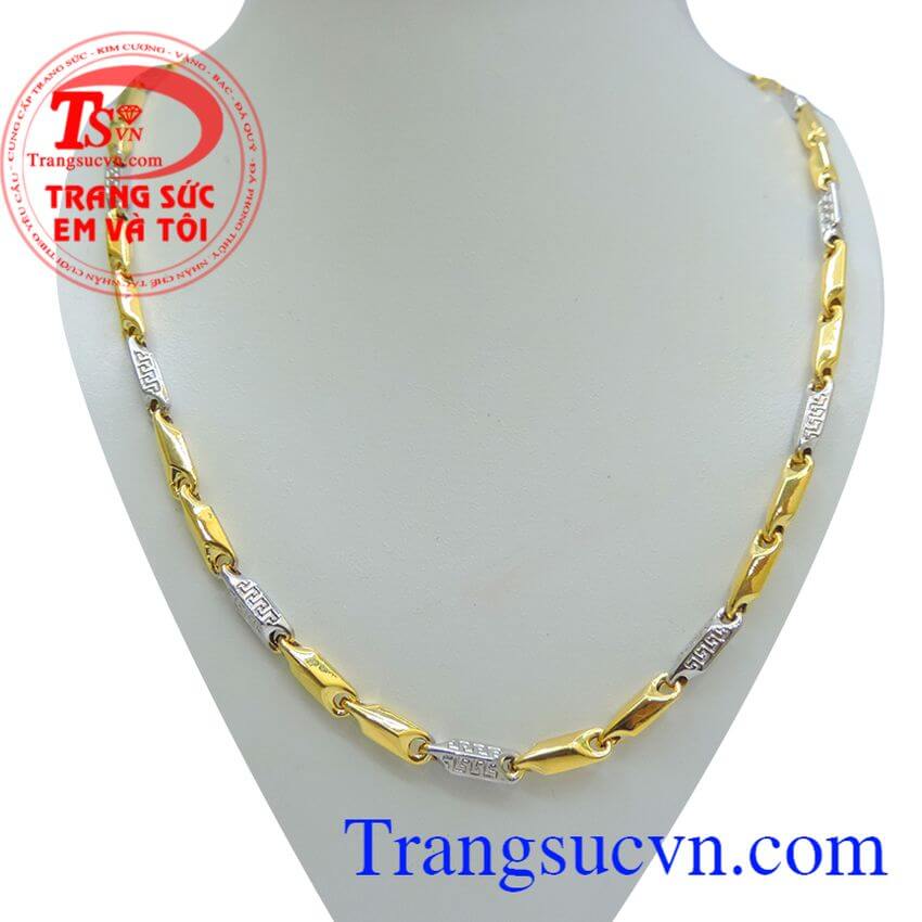 Dây chuyền vàng hai màu 10k, dây chuyền vàng đẹp, dây chuyền vàng tây Dây chuyền vàng hai màu 10k, dây chuyền vàng đẹp, dây chuyền vàng tây